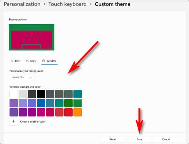 touch_keyboard_custom_theme_setting كيفية تغيير سمات لوحة المفاتيح التي تعمل باللمس على Windows 11
