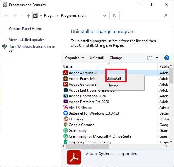 uninstall-the-software كيفية إصلاح عدم اكتشاف أجهزة iCUE