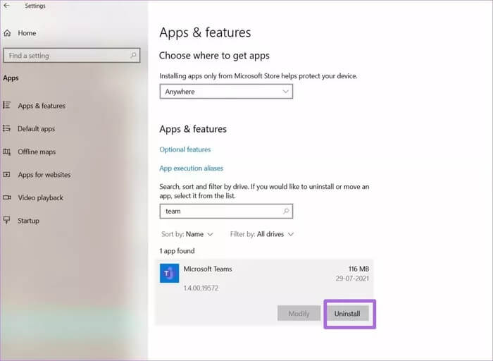 unintall-microsoft-teams_935adec67b324b146ff212ec4c69054f أفضل 7 طرق لإصلاح خطأ تسجيل الدخول إلى Microsoft Teams