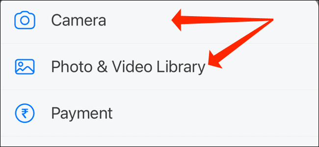whatsapp-iphone-camera-gallery كيفية تفعيل الرسائل ذاتية الاختفاء لإرسال الصور ومقاطع الفيديو في WhatsApp