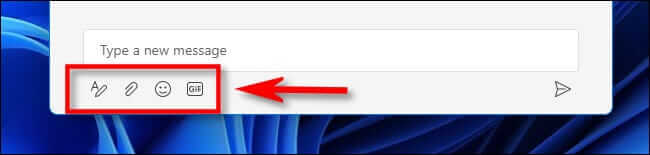 win11_chat_toolbar كيفية استخدام Teams Chat في Windows 11