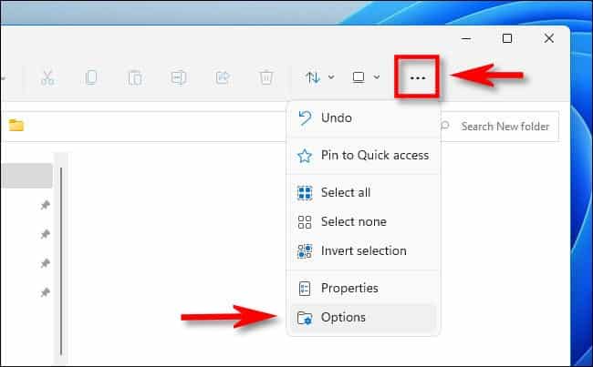win11_explorer_select_options كيفية إظهار الملفات المخفية على Windows 11
