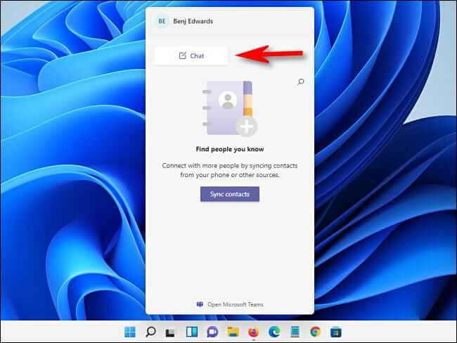 win11_teams_click_chat-1 كيفية استخدام Teams Chat في Windows 11