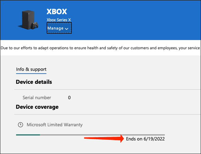 xbox-series-x-warranty-microsoft كيفية البحث عن الرقم التسلسلي لوحدة التحكم Xbox Series X | S