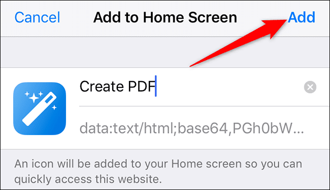 12-add-shortcut-home-screen-prompt كيفية تحويل الصور إلى ملف PDF على iPhone