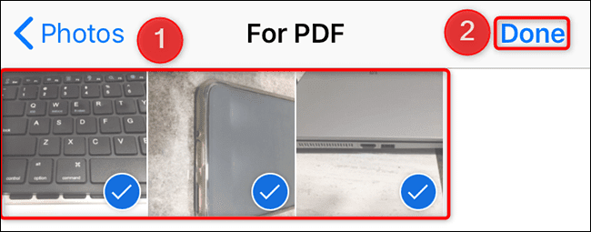 14-select-photos كيفية تحويل الصور إلى ملف PDF على iPhone