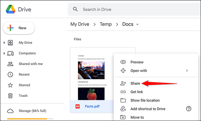2-share-file كيفية عمل رابط تحميل مباشر لملفات Google Drive