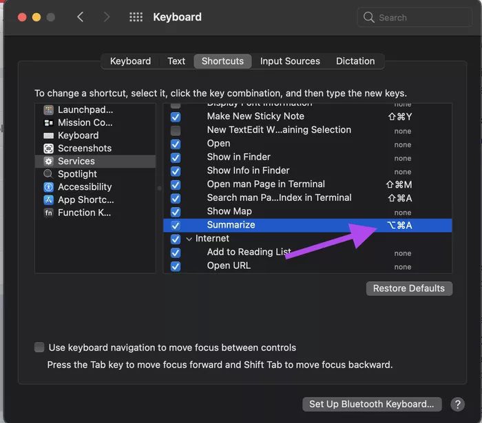 Add-Keyboard-Shortcut-for-Summarize-Tool-System-Preferences_935adec67b324b146ff212ec4c69054f كيفية استخدام أداة التلخيص summarize على Mac