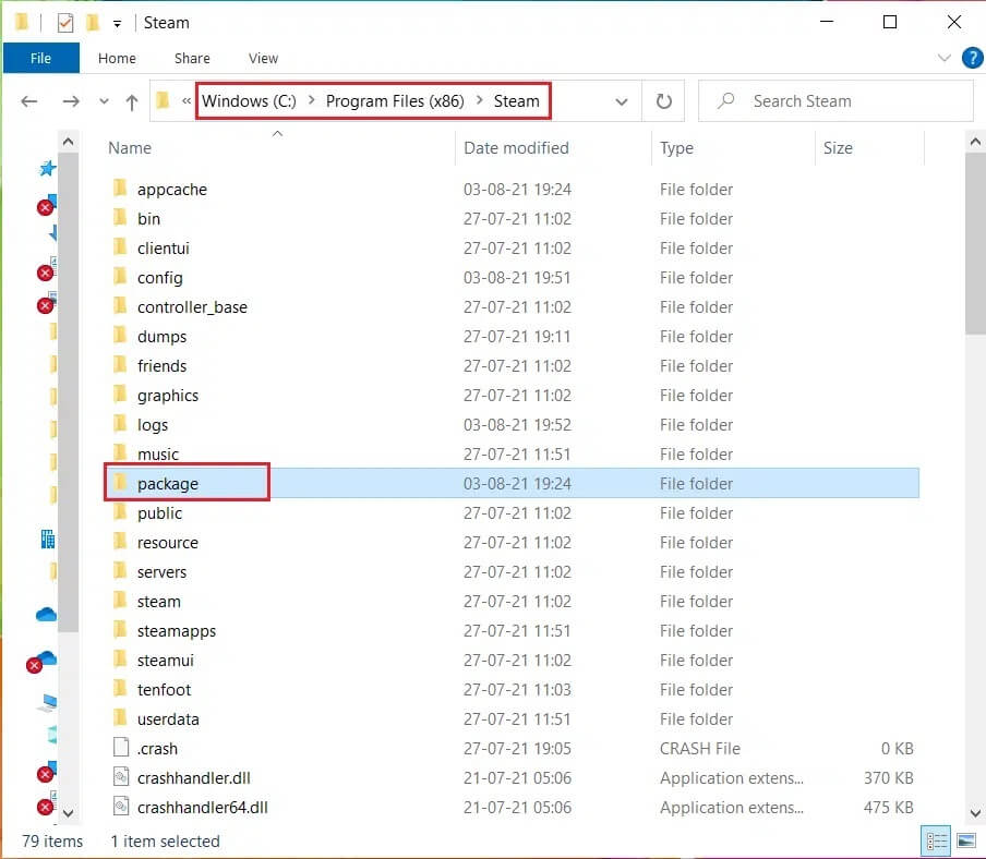 C-program-files-Steam-Package-Folder كيفية إصلاح Steam لا يقوم بتحميل الألعاب
