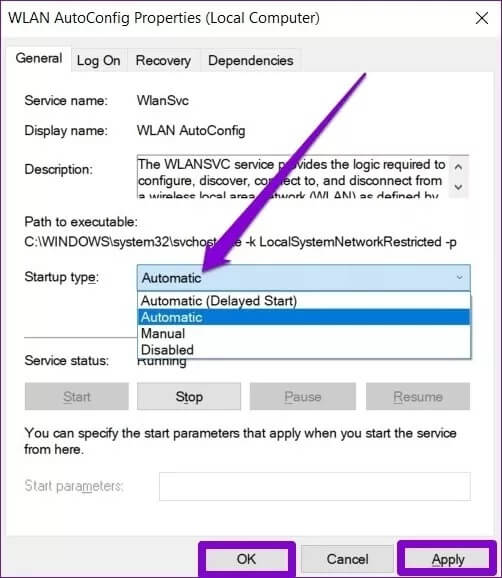 Change-Startup-Type_4d470f76dc99e18ad75087b1b8410ea9 أفضل 8 طرق لإصلاح استمرار انقطاع اتصال الـ Wifi على Windows 10