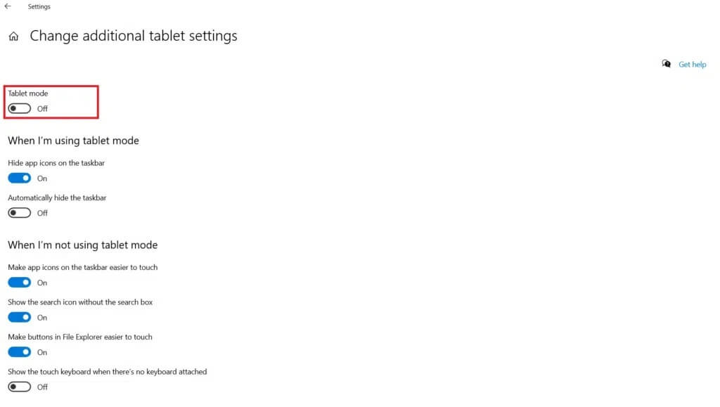 Change-additional-tablet-settings-1024x579-1 إصلاح عدم القدرة على التمرير بشكل صحيح من خلال عجلة الماوس