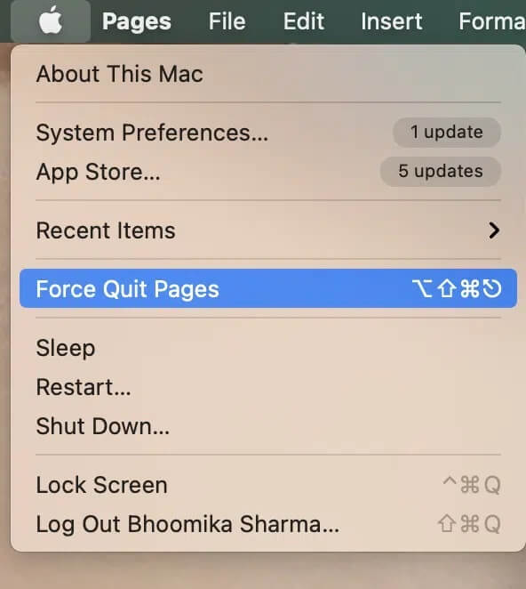Choose-the-said-application-and-again-click-Force-Quit إصلاح مشاكل macOS Big Sur