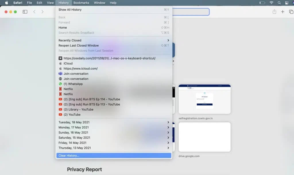 Clear-the-history-by-clicking-on-the-Clear-History-button-in-Safari-Menu-1024x608-1 لماذا الإنترنت على جهاز Mac بطيئة للغاية؟