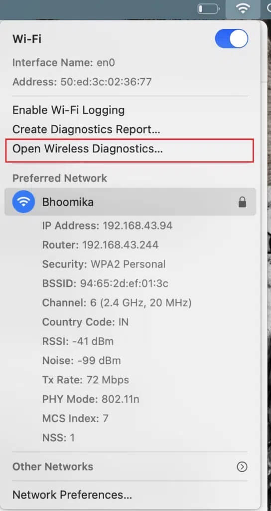 Click-on-Open-Wireless-Diagnostics-544x1024-1 لماذا الإنترنت على جهاز Mac بطيئة للغاية؟