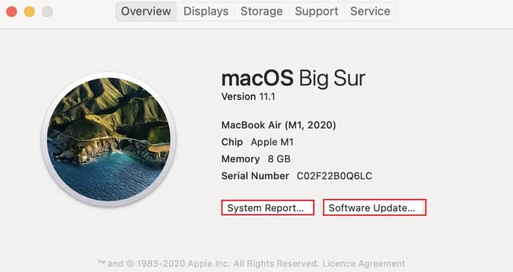 Click-on-System-Report-and-then-shift-to-the-Software-section-1024x543-2 إصلاح مشاكل macOS Big Sur