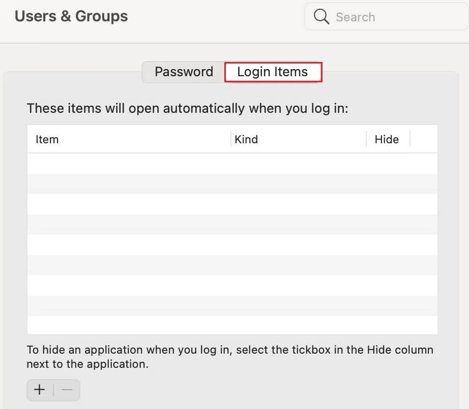 Click-on-Users-Groups-and-select-Login-Items إصلاح مشاكل macOS Big Sur