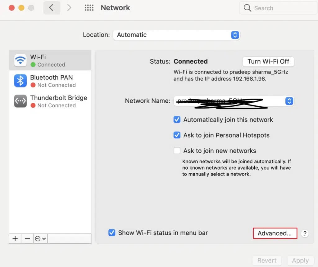 Click-on-the-Advanced-option-at-the-bottom-and-check-on-all-the-connections-to-delete-them-1024x861-1 إصلاح مشاكل macOS Big Sur