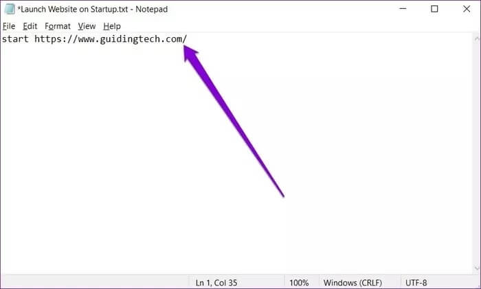 Create-Batch-File_935adec67b324b146ff212ec4c69054f أفضل 3 طرق لفتح صفحة ويب عند بدء التشغيل في Windows 10