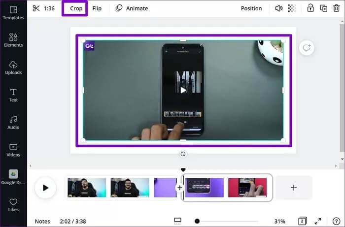 Crop-Video-in-Canva_935adec67b324b146ff212ec4c69054f كيفية إنشاء مقاطع فيديو وتحريرها في Canva