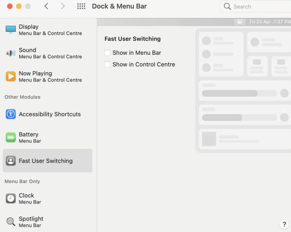 Disable-the-Fast-User-Switching-option-to-remove-it-from-the-Control-Centre-1024x816-1 إصلاح مشاكل macOS Big Sur