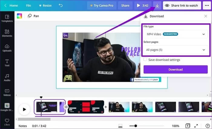 Download-Video_935adec67b324b146ff212ec4c69054f كيفية إنشاء مقاطع فيديو وتحريرها في Canva