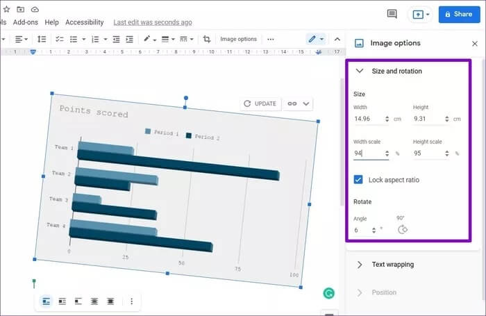 Edit-Size-and-Rotation-of-Chart-in-Google-Docs_935adec67b324b146ff212ec4c69054f كيفية استخدام الرسوم البيانية في مستندات Google