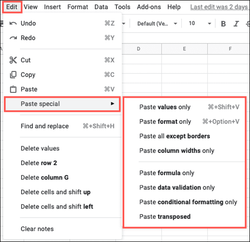 كيفية استخدام خيارات اللصق الخاصة على Google Sheets - %categories
