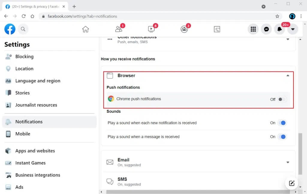 Ensure-that-you-toggle-OFF-the-option-for-Chrome-push-notifications-1024x646-1 كيفية إيقاف تشغيل إشعارات Facebook على Chrome