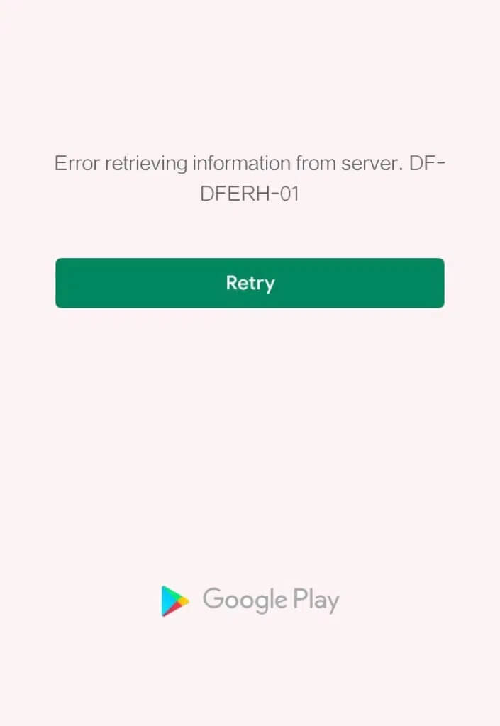 إصلاح خطأ Play Store DF-DFERH-01 - %categories
