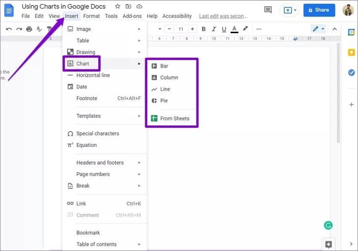Insert-Chart-in-Google-Docs_935adec67b324b146ff212ec4c69054f كيفية استخدام الرسوم البيانية في مستندات Google