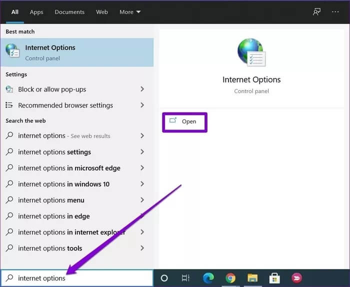 Internet-Options_935adec67b324b146ff212ec4c69054f أفضل خمس طرق لإصلاح تعذر فتح الروابط في Outlook