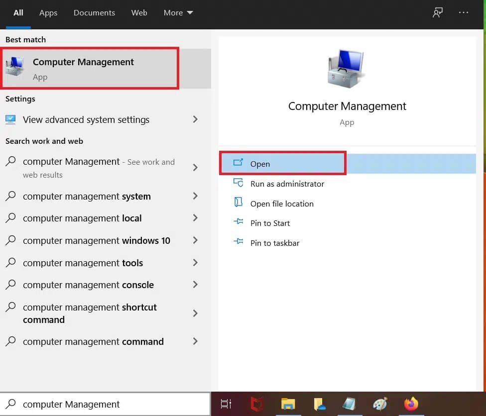 Launch-Computer-Management-by-searching-for-it-in-the-Windows-search-bar. كيفية إصلاح مشكلة Hamachi Tunnel