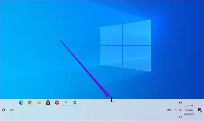 Make-the-Taskbar-Larger_2021-09-16-083932_935adec67b324b146ff212ec4c69054f كيفية تغيير حجم شريط المهام في نظام التشغيل Windows 10
