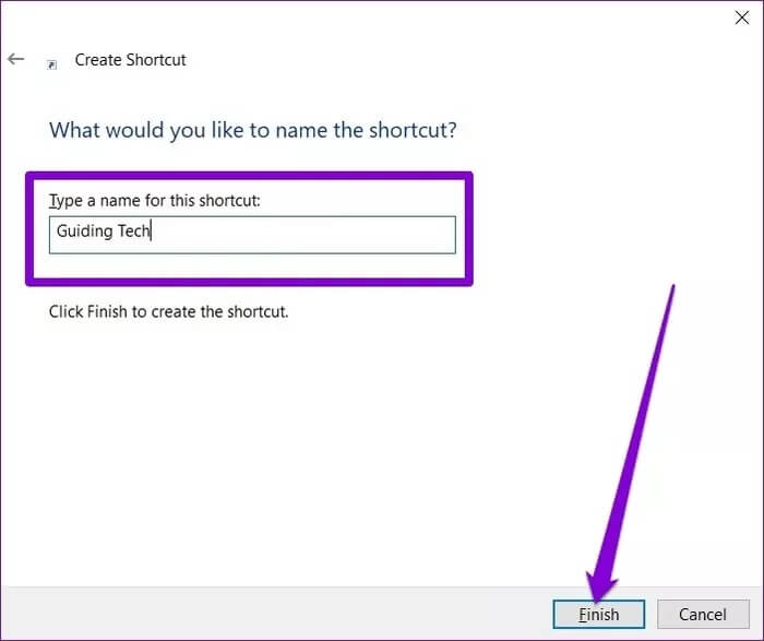 Name-Shortcut_935adec67b324b146ff212ec4c69054f أفضل 3 طرق لفتح صفحة ويب عند بدء التشغيل في Windows 10