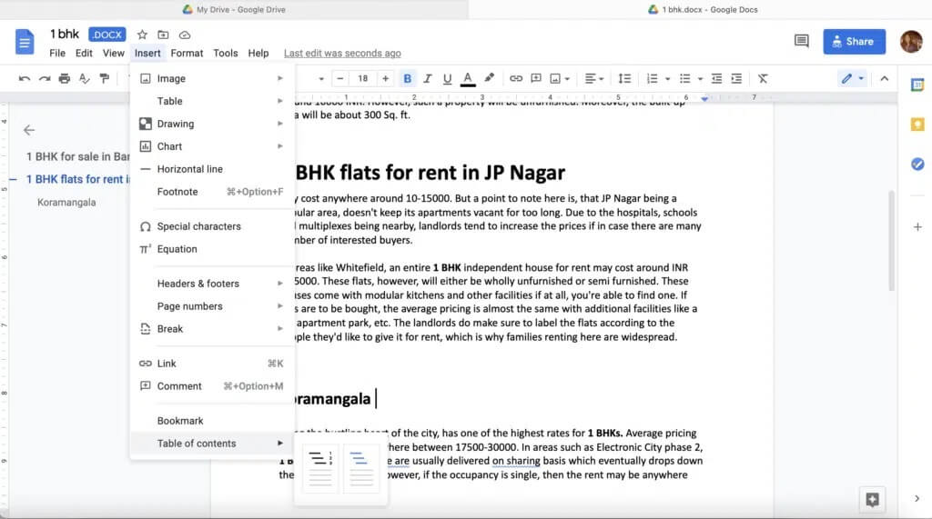 Now-go-to-the-toolbar-and-tap-on-Insert-1024x571-1 كيفية إضافة جدول المحتويات في Google Docs