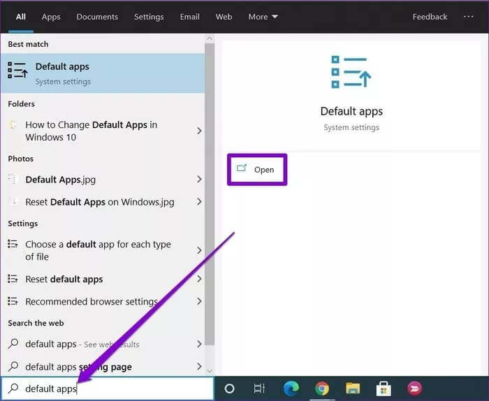 Open-Default-Apps-Settings_935adec67b324b146ff212ec4c69054f أفضل خمس طرق لإصلاح تعذر فتح الروابط في Outlook