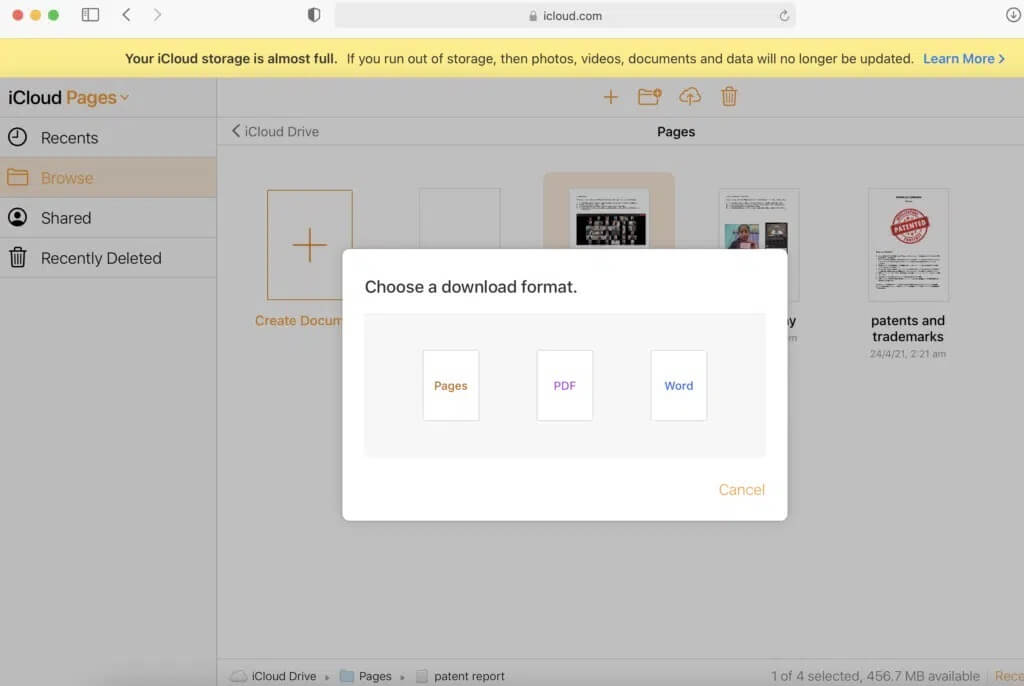 Out-of-all-the-formats-select-Word-1024x686-1 كيفية فتح ملف Pages على Windows 10