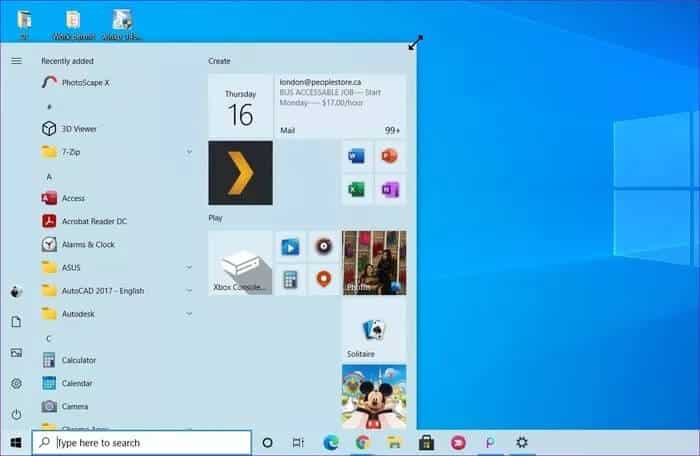 Resize-Start-Menu-on-Windows-10_2021-09-16-084008_935adec67b324b146ff212ec4c69054f كيفية تغيير حجم شريط المهام في نظام التشغيل Windows 10