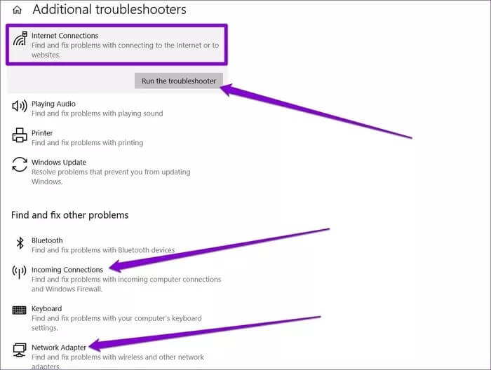 Run-Troubleshooter_935adec67b324b146ff212ec4c69054f أفضل 8 طرق لإصلاح استمرار انقطاع اتصال الـ Wifi على Windows 10