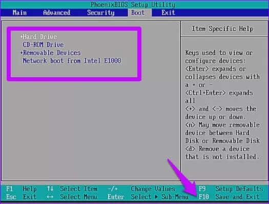 Setup-utility-bootable-devices_4d470f76dc99e18ad75087b1b8410ea9 أفضل 5 طرق لإصلاح خطأ الجهاز غير قابل للتمهيد على Windows 10