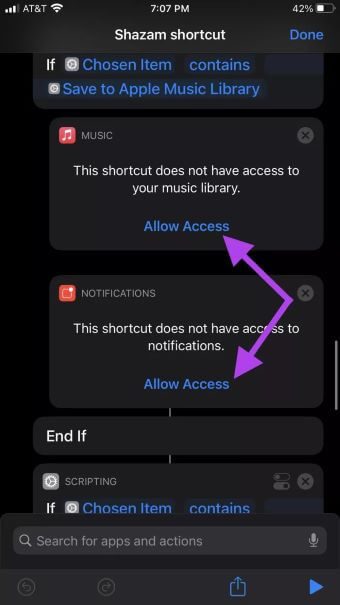Shortcuts-Allow-Access-Buttons_935adec67b324b146ff212ec4c69054f أفضل 4 اختصارات مفيدة على iOS للاستخدام اليومي
