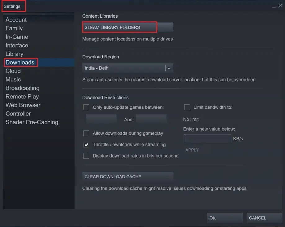 Steam-Downloads-Steam-Library-Folders كيفية إصلاح Steam لا يقوم بتحميل الألعاب