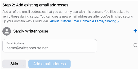 Step2EmailAddresses-iCloudCustomEmailDomain كيفية إعداد دومين بريد إلكتروني مخصص على iCloud