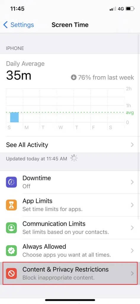 Tap-on-Screen-Time-then-tap-on-Content-Privacy-Restrictions-473x1024-1 إصلاح App Store مفقود على iPhone
