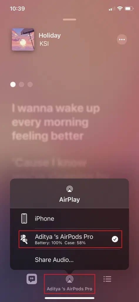Tap-on-the-Airplay-then-select-your-AirPods-473x1024-1 إصلاح قطع اتصال AirPods من iPhone