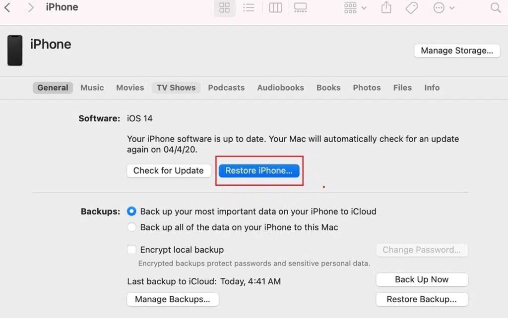 Tap-on-the-Restore-option-from-iTunes-1024x642-1 كيفية إعادة ضبط المصنع لجهاز iPhone 7