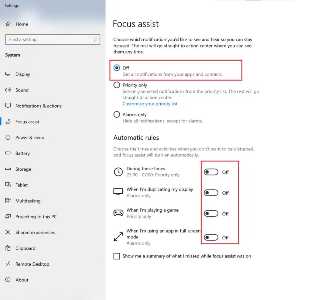 Toggle-off-four-buttons-under-Automatic-rules-1024x988-1 إصلاح عدم عمل إشعارات Discord