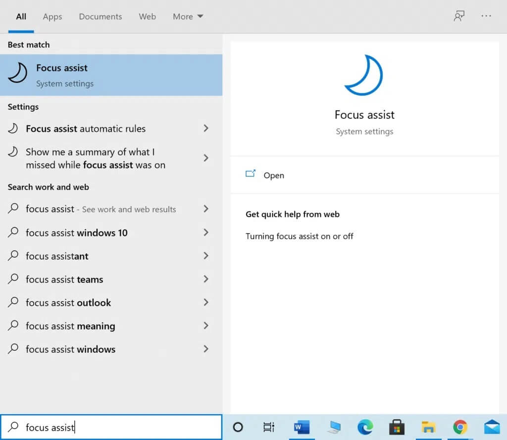Type-Focus-Assist-in-the-Windows-search-box-and-launch-it-1024x888-1 إصلاح عدم عمل إشعارات Discord