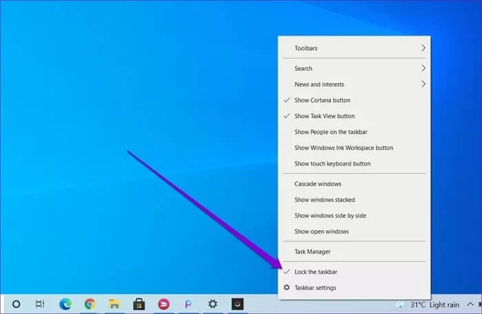 Unlock-Taskbar-on-Windows-10_2021-09-16-083925_935adec67b324b146ff212ec4c69054f كيفية تغيير حجم شريط المهام في نظام التشغيل Windows 10