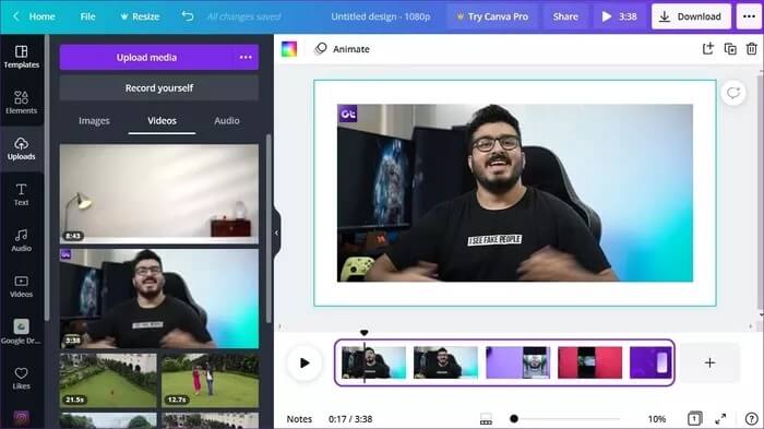 Uploaded-Video-in-Canva_935adec67b324b146ff212ec4c69054f كيفية إنشاء مقاطع فيديو وتحريرها في Canva